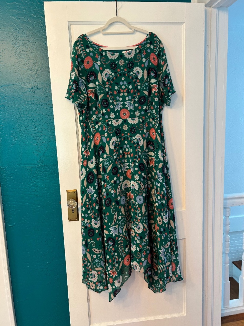 Boden Green Floral Dress
